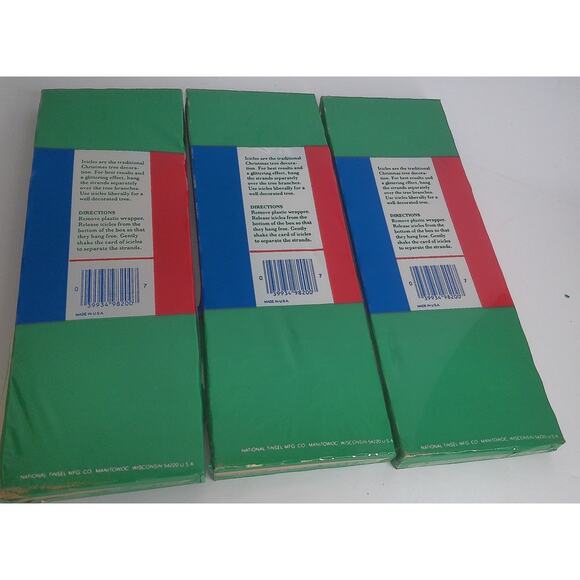 Vintage Toys R Us Silver Icicles Tinsel 2000 Strands Set Of 3 - Picture 3 of 6